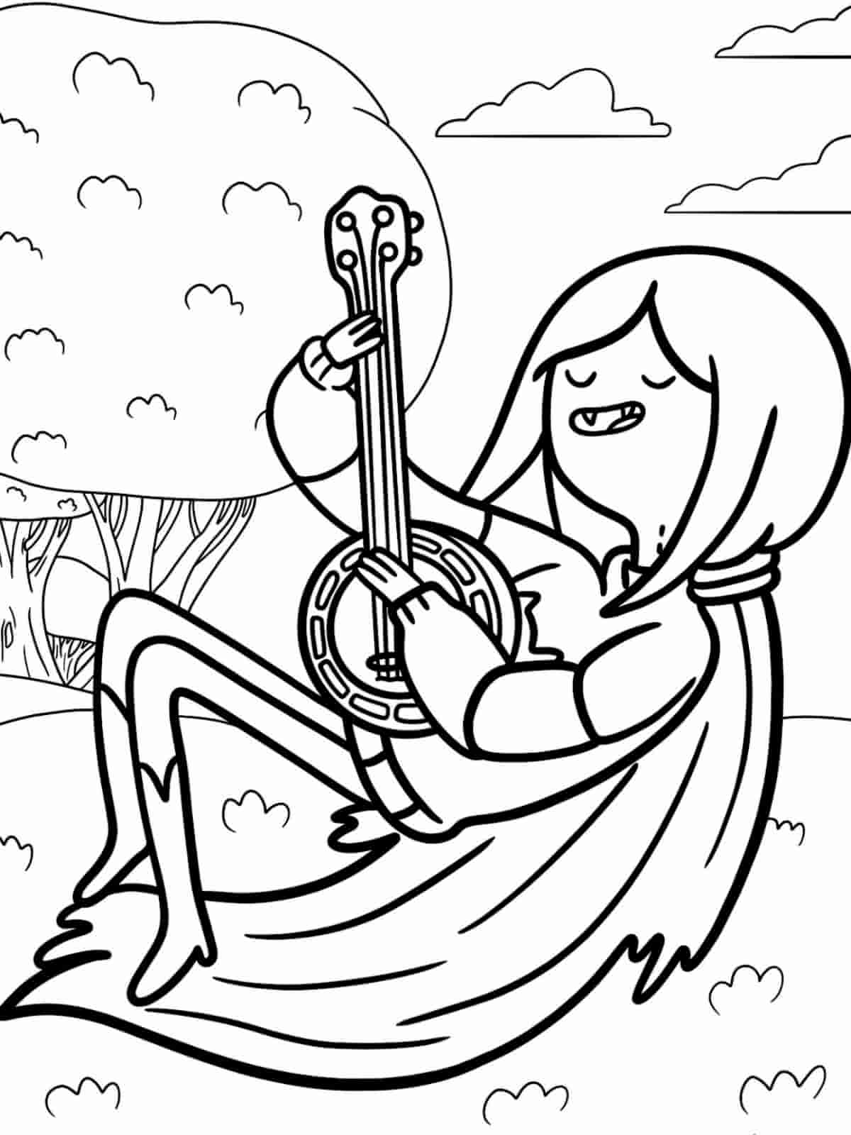 Marceline The Vampire Queen Coloring Pages