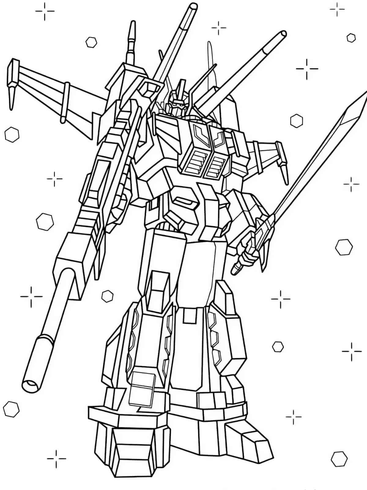 Megatron Transformer Coloring Pages