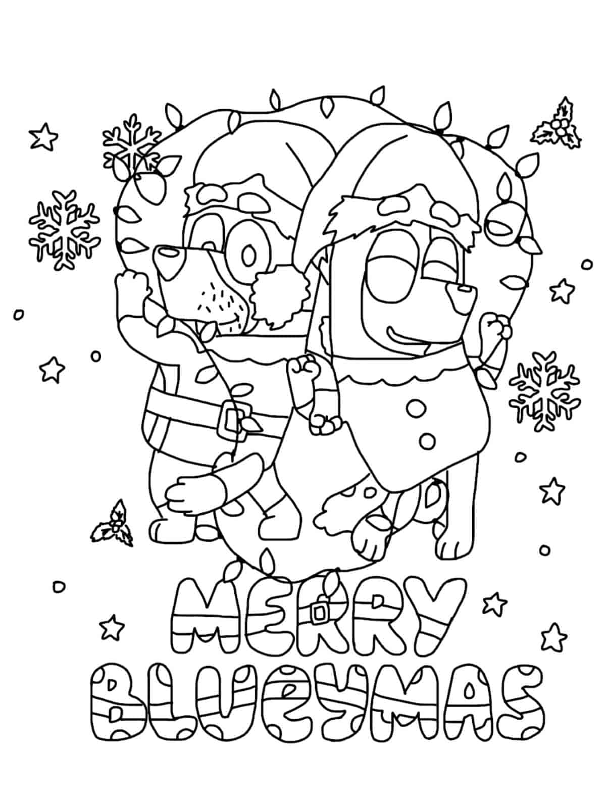 Merry Christmas With Mr Bluey Coloring Pages