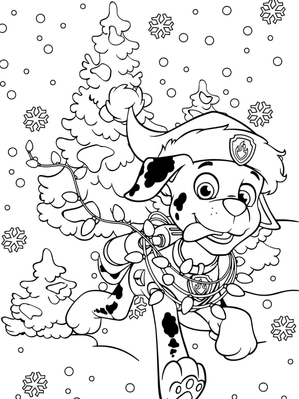 Merry Christmas With Paw Patrol Coloring Pages