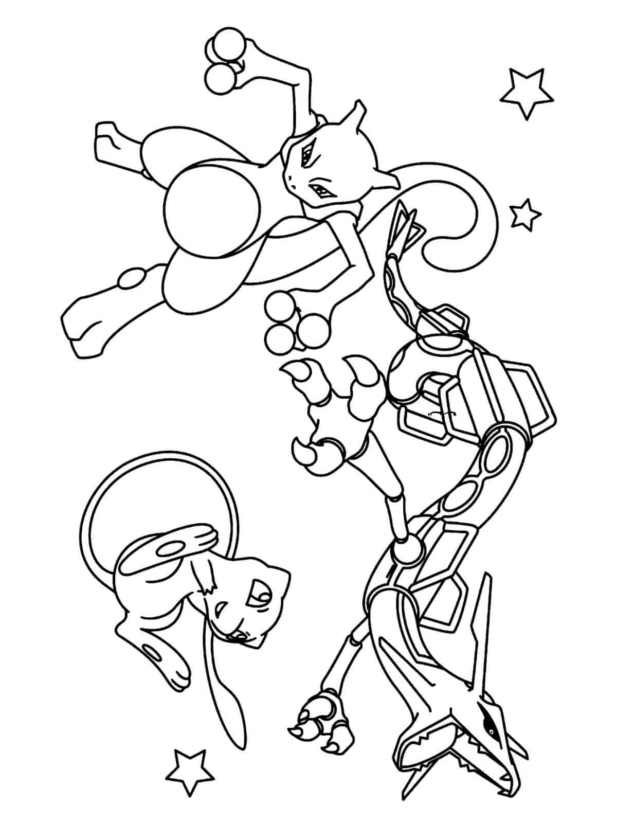 Mewtwo Charging Up An Attack Coloring Pages