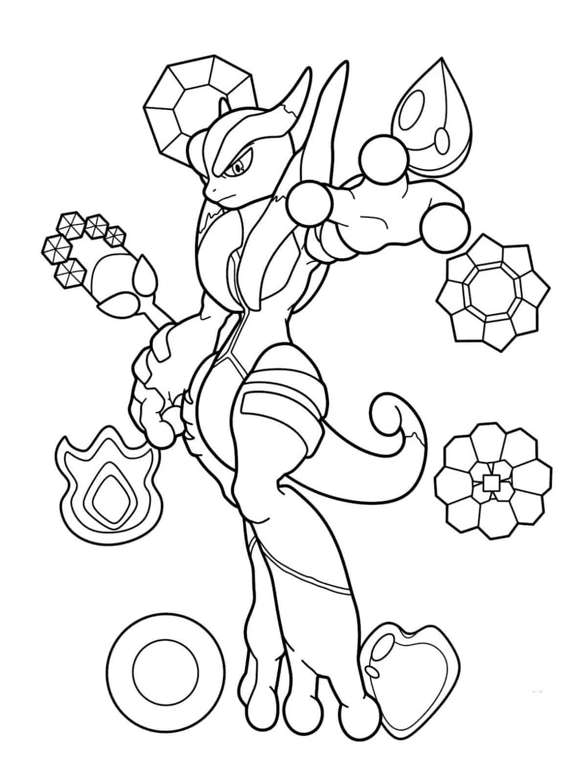 Mewtwo Coloring Page For Preschoolers