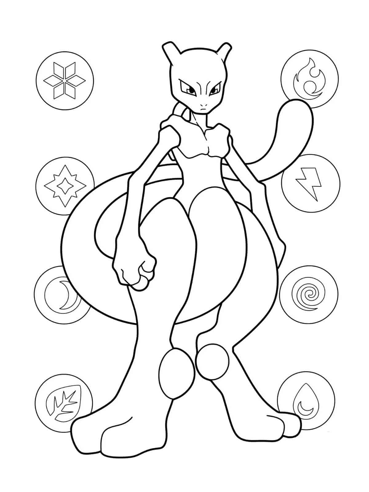 Mewtwo Coloring Page Pdf