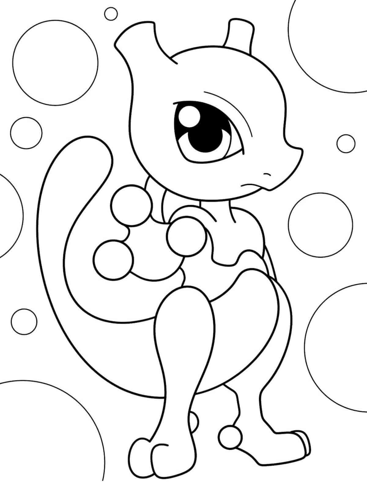 Mewtwo Using Psychic Powers Coloring Pages