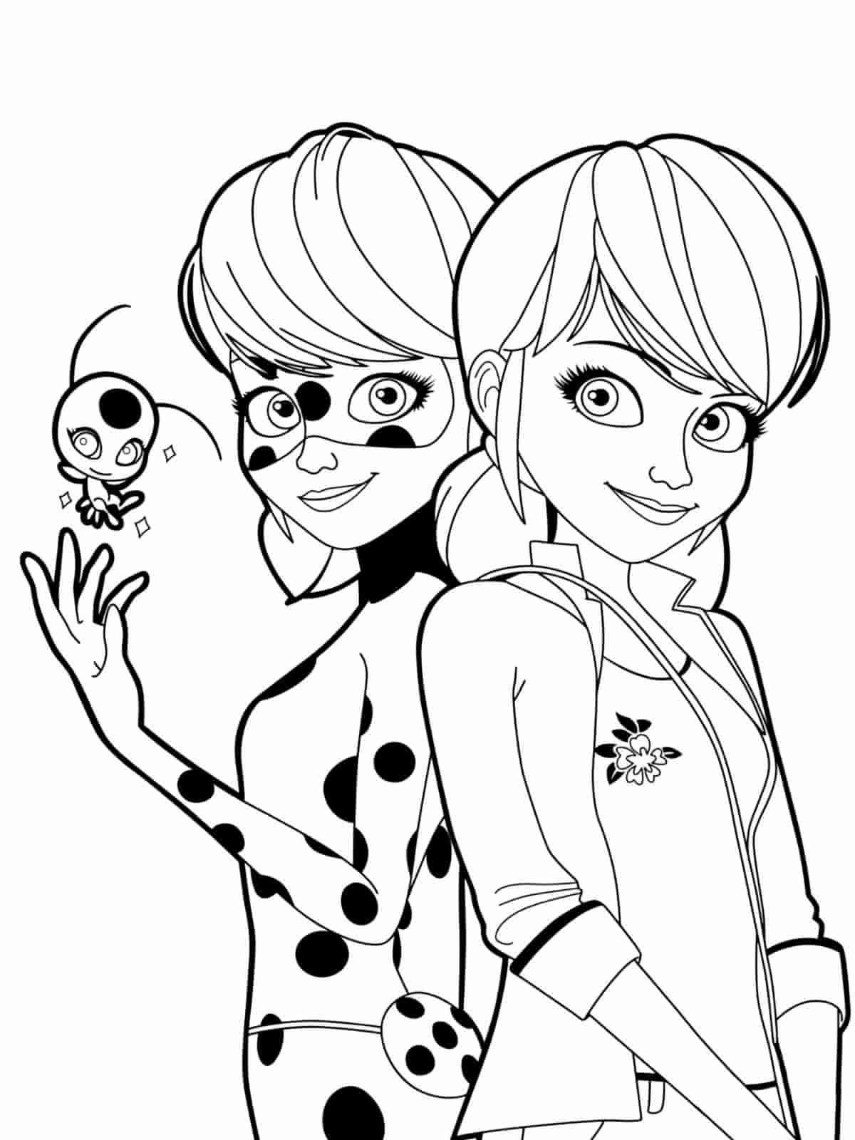 Miraculous Ladybug And Butterfly Coloring Pages