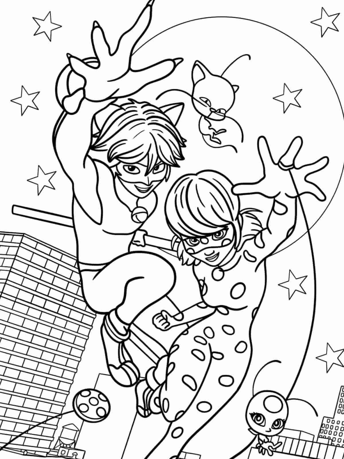 Miraculous Ladybug Friendship Coloring Pages