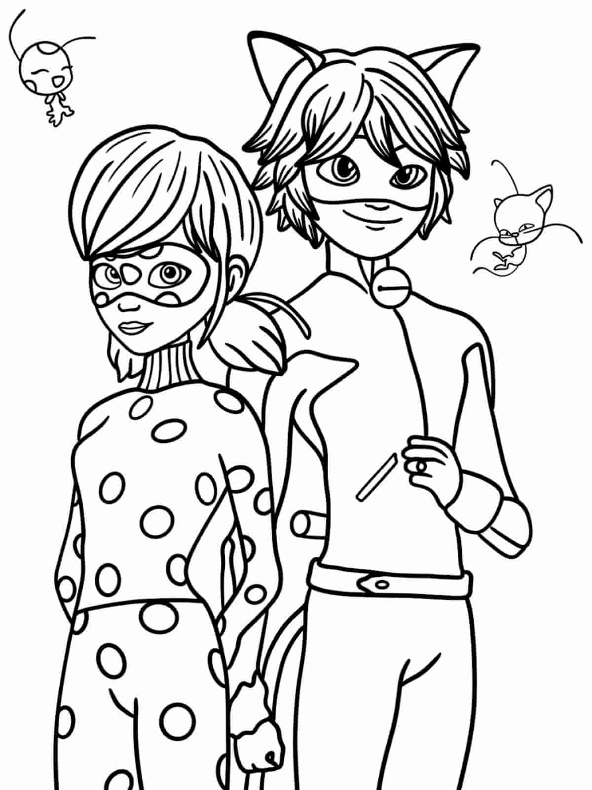 Miraculous Ladybug Holiday Theme Coloring Pages