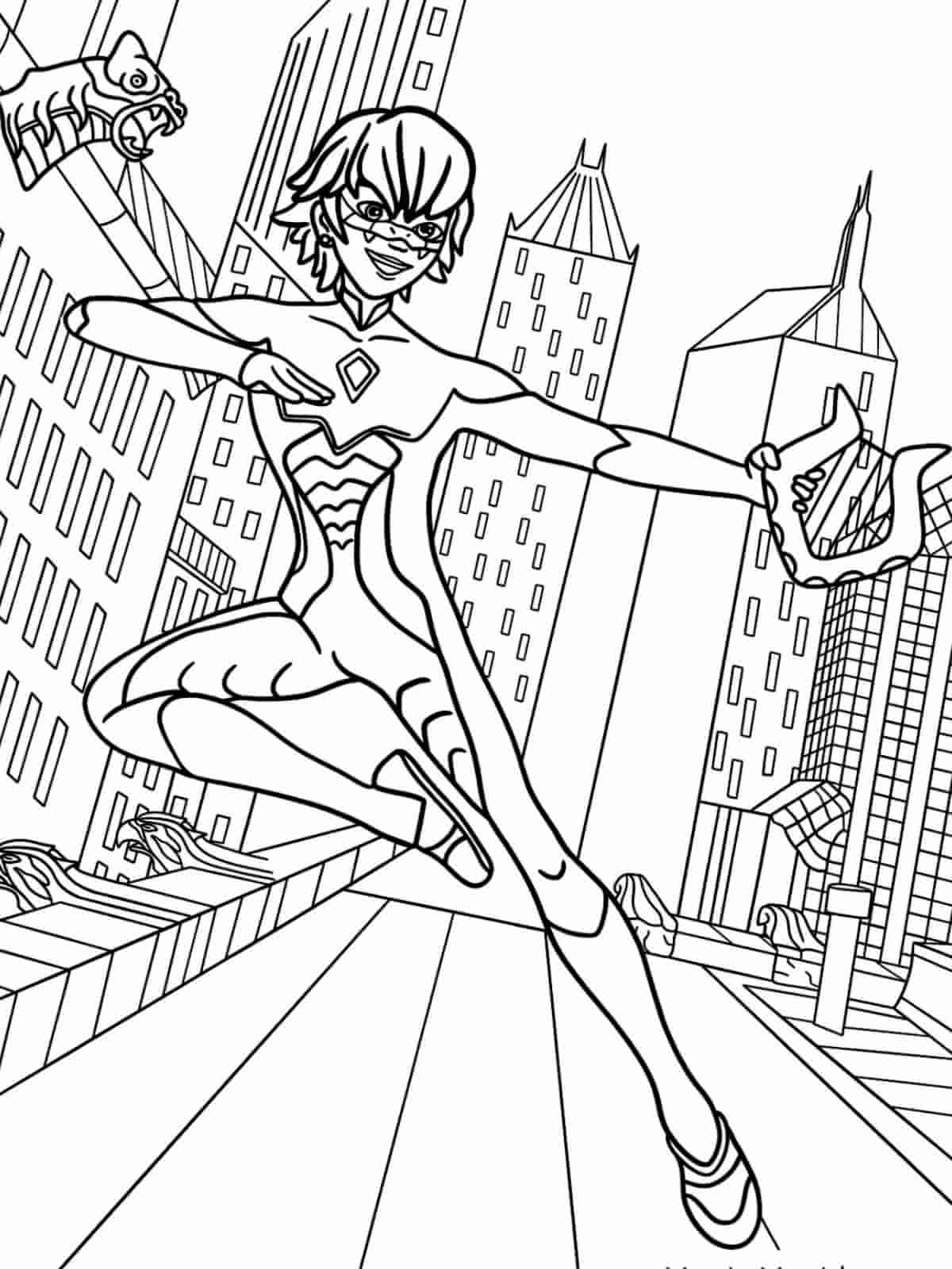 Miraculous Ladybug With Marinette Coloring Pages