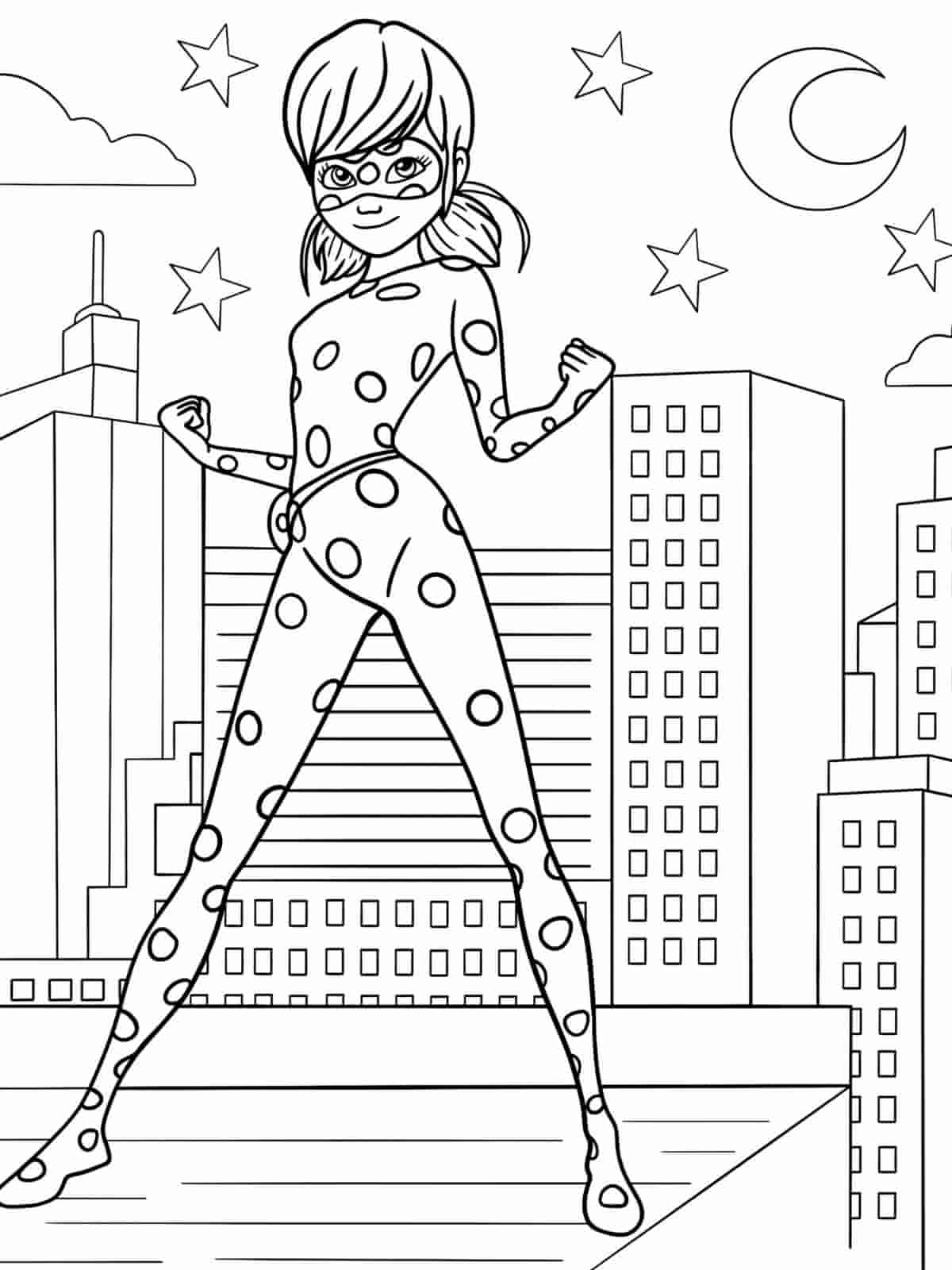 Miraculous Ladybug With Polka Dots Coloring Pages