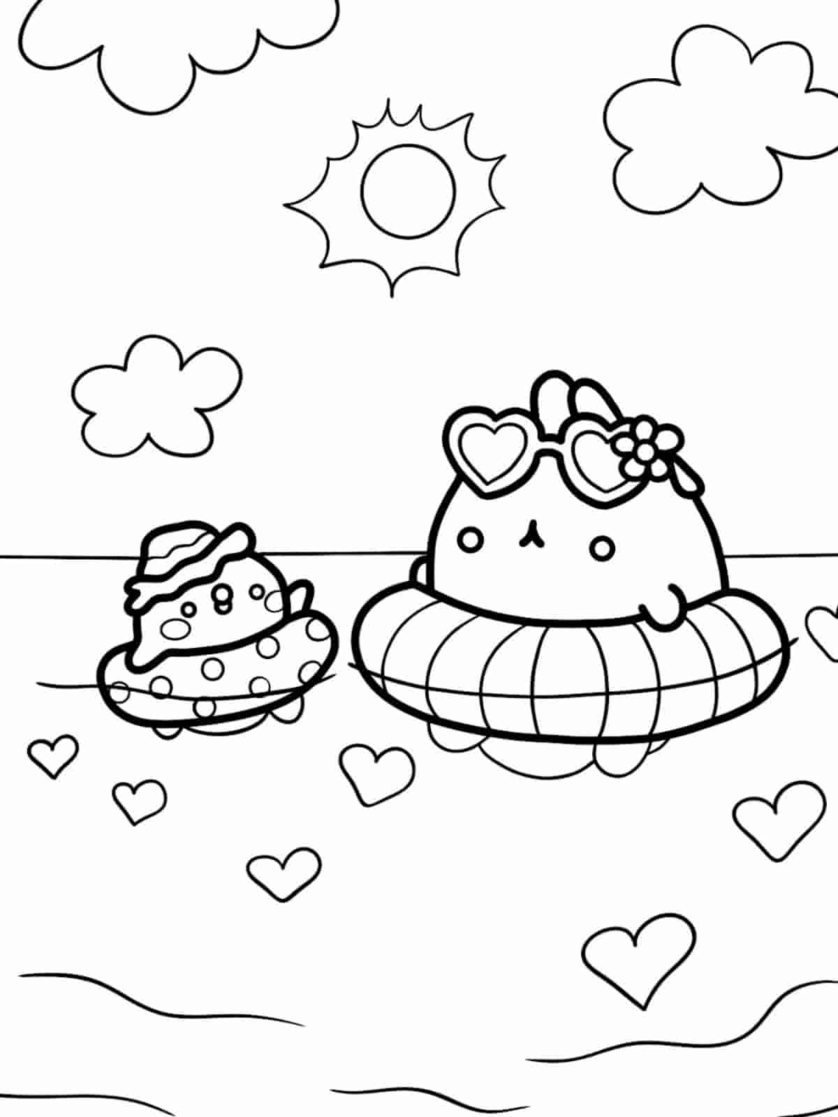 Molang And Piu Piu Picnic Coloring Pages