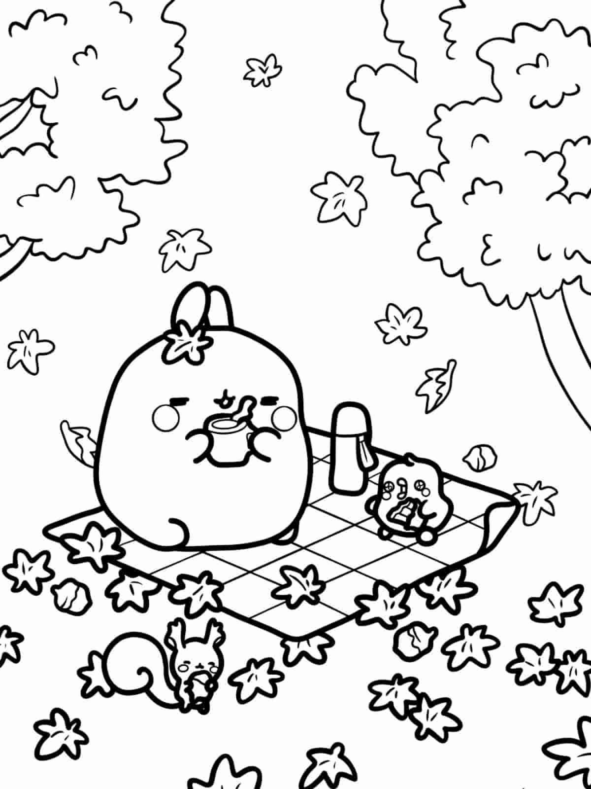 Molang Beach Day Coloring Pages