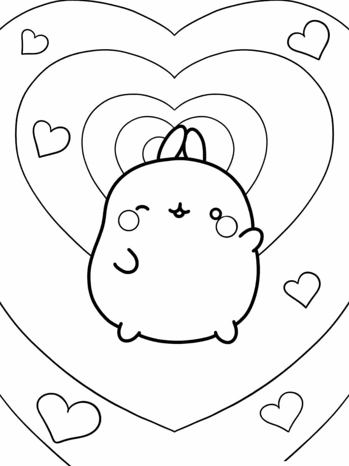 Molang Eating Dessert Coloring Pages