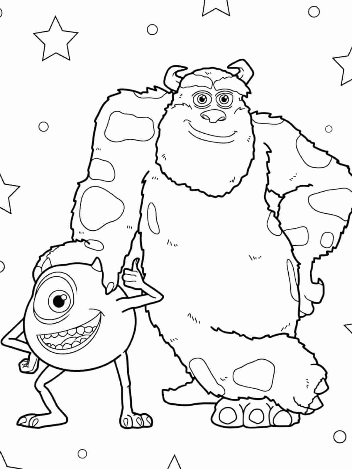 Monster Inc Friends Coloring Pages