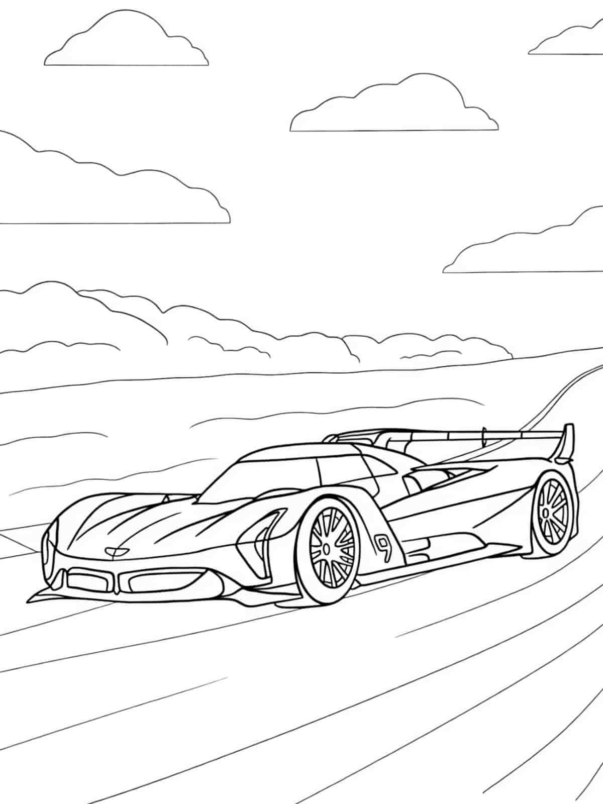 Mustang Race Car Coloring Page