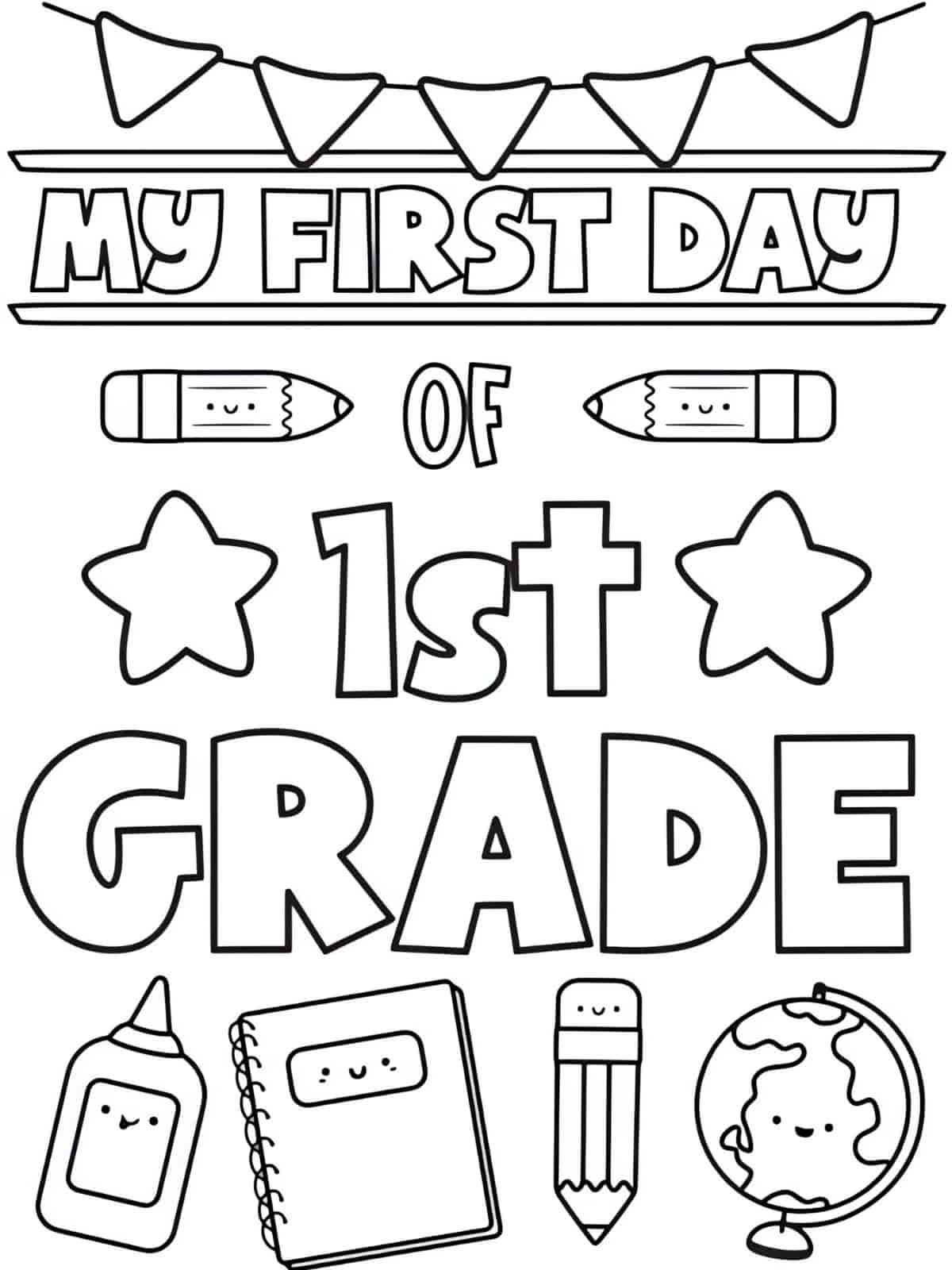 My First Day Coloring Pages