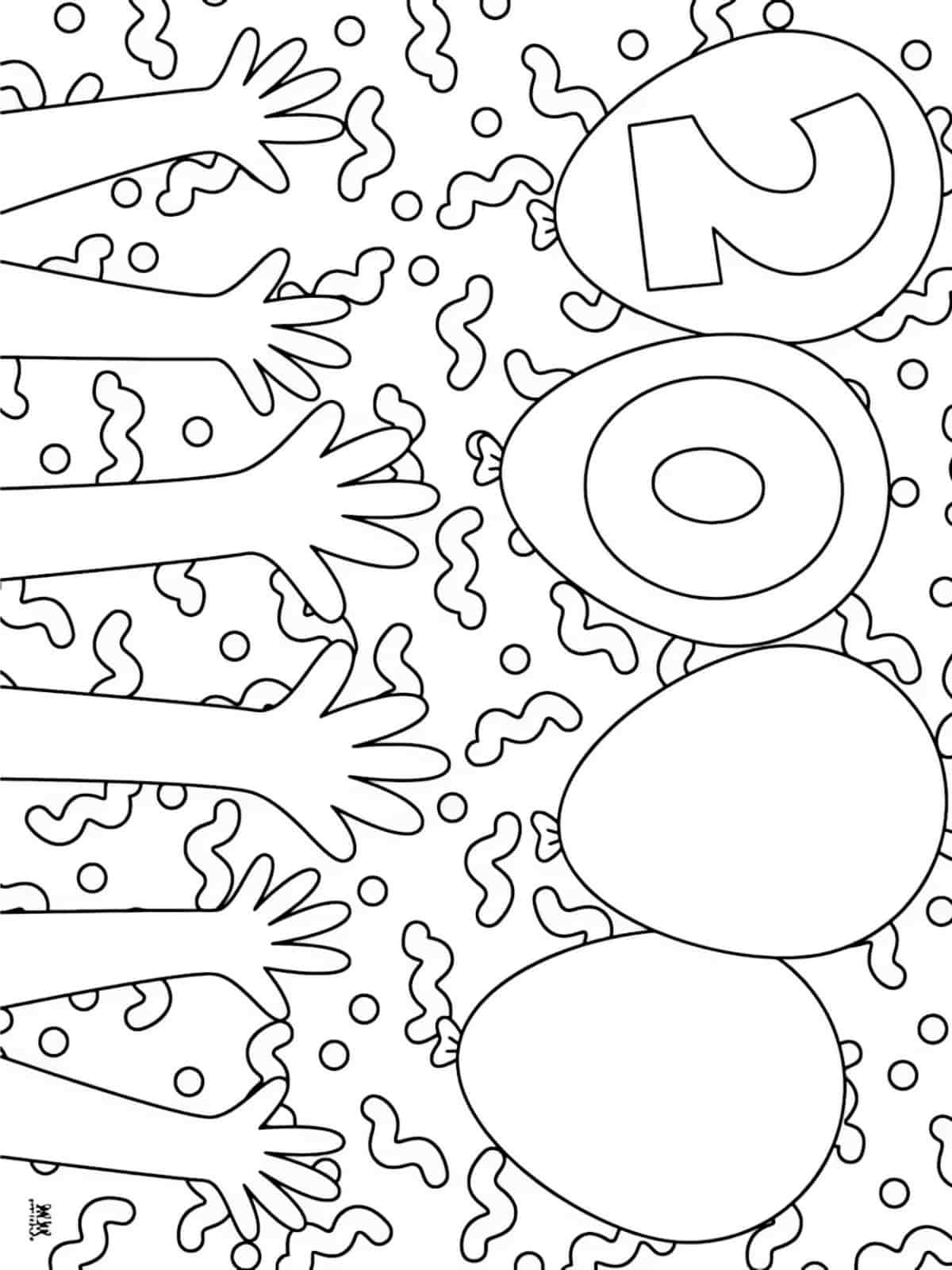 New Year Balloons Coloring Pages