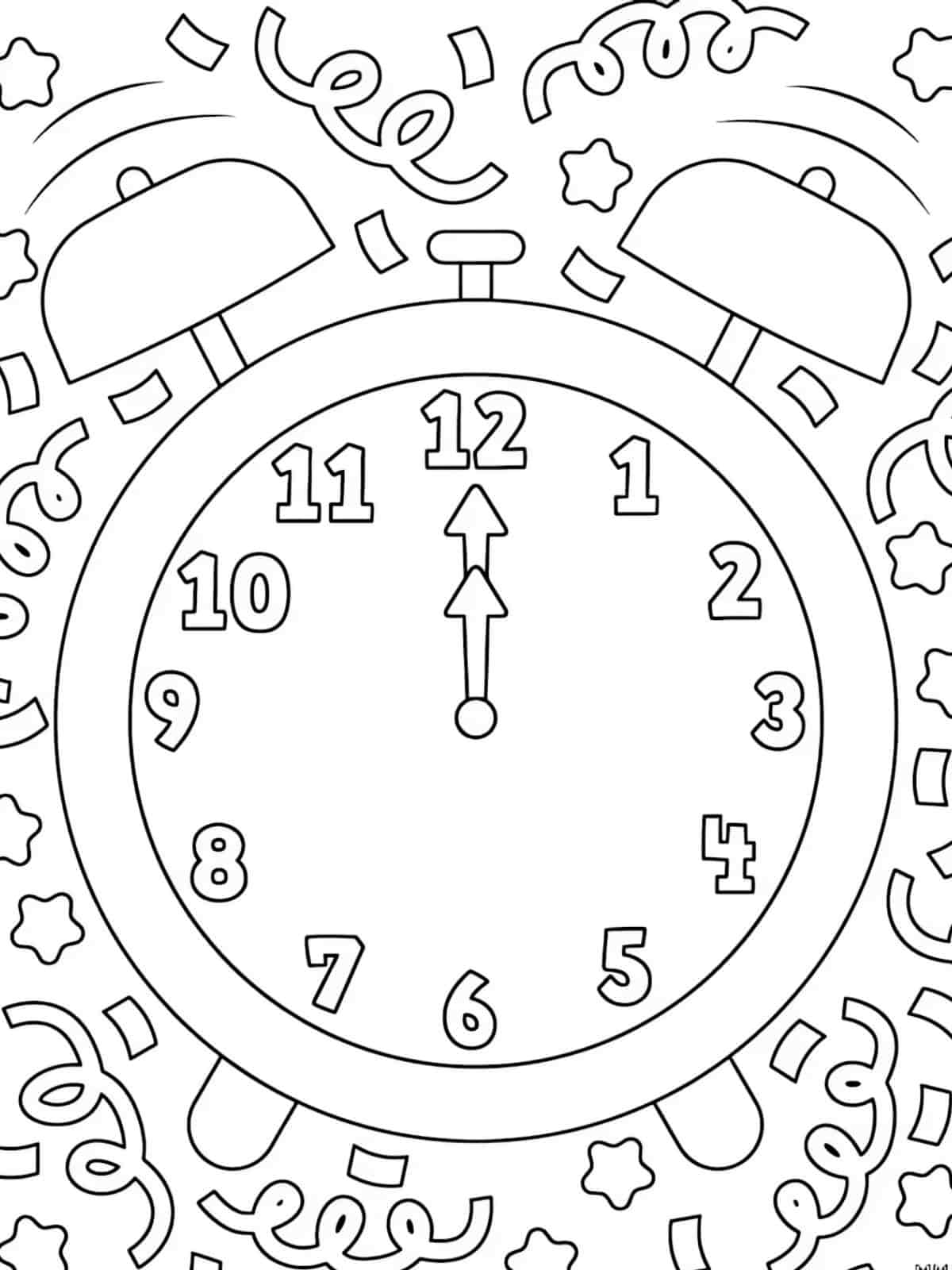 New Year Countdown Coloring Pages For Kids