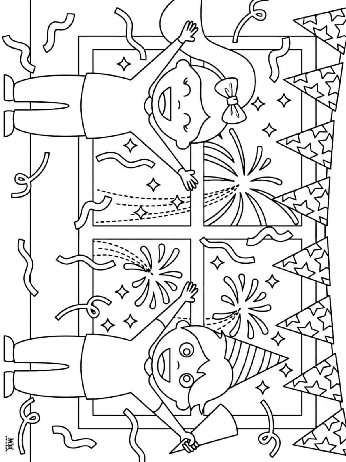 New Year Countdown Coloring Pages