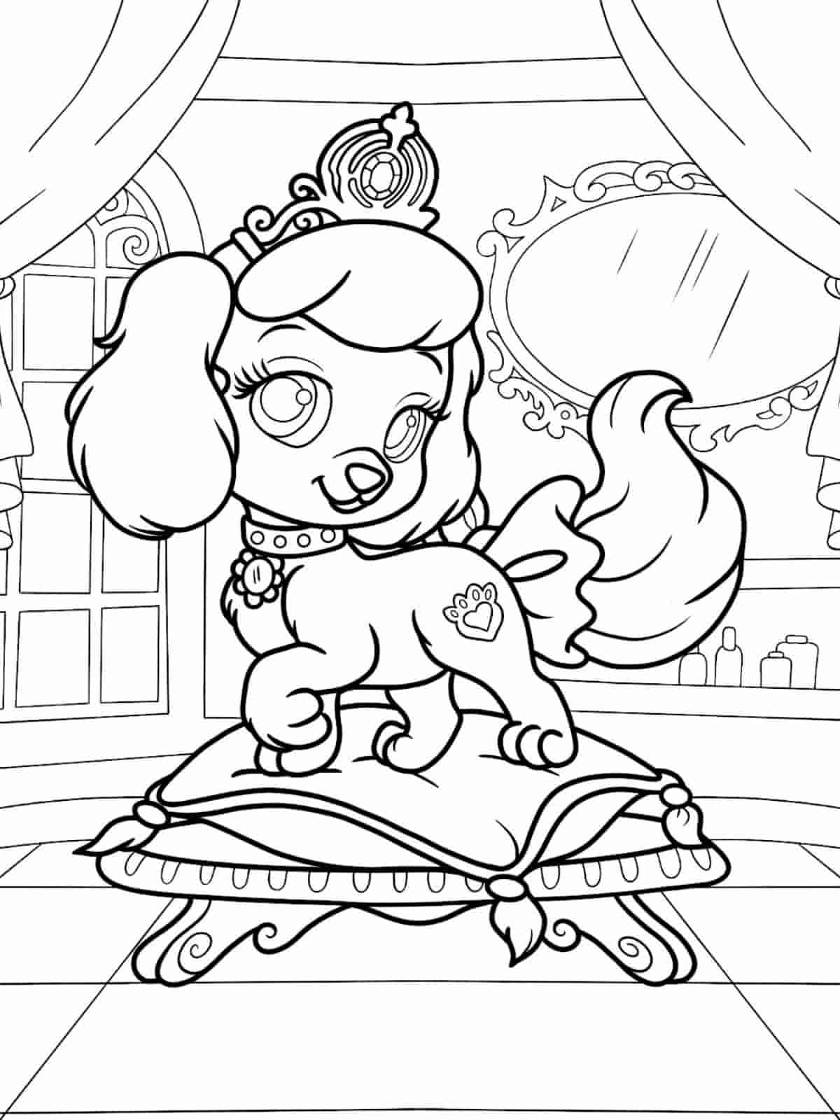 Palace Pets Summer Coloring Pages