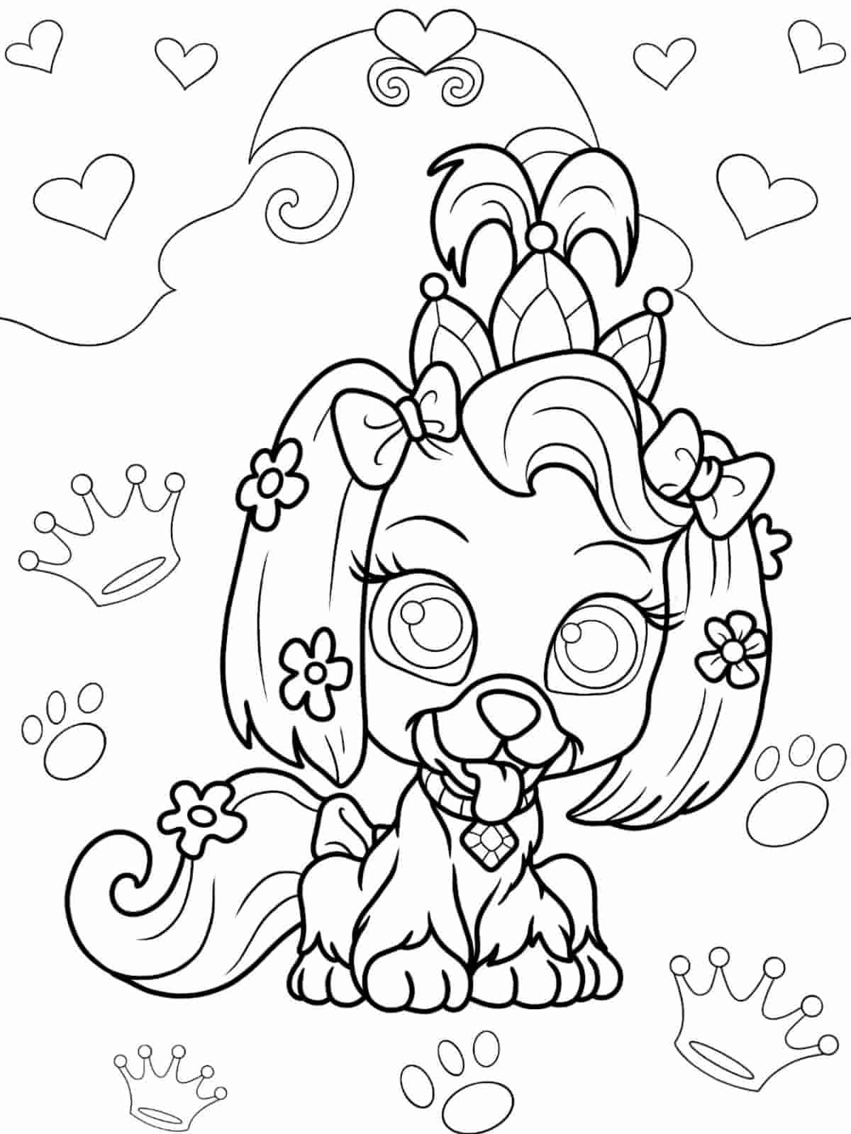 Palace Pets Tea Party Coloring Pages