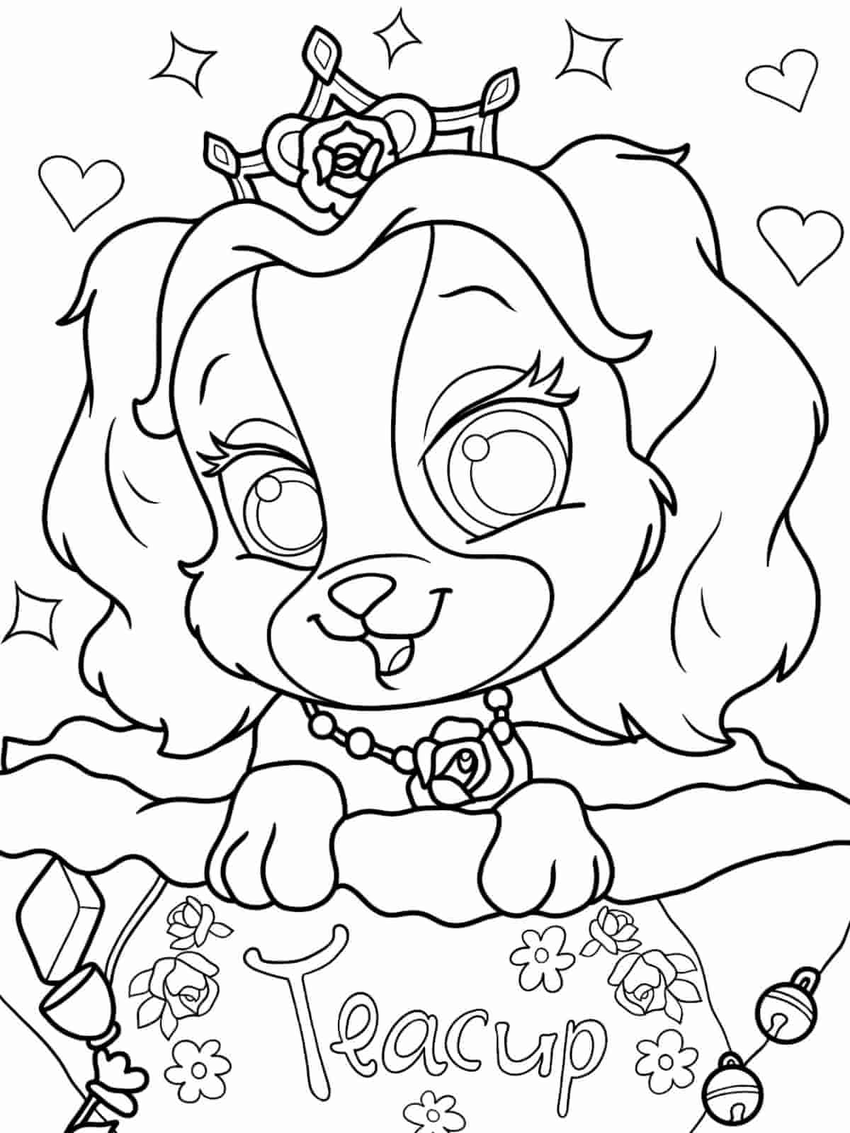 Palace Pets With Crowns Coloring Pages