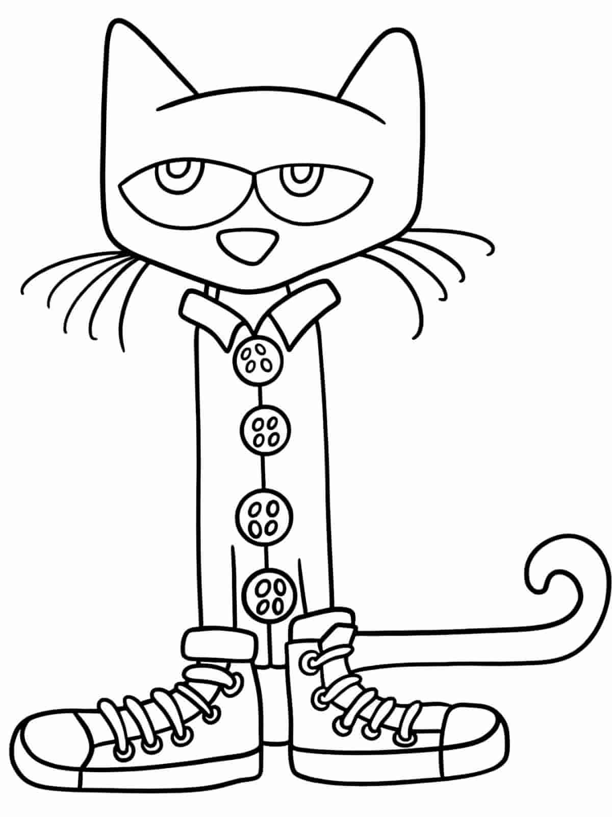 Pete The Cat And His Shoes Coloring Page