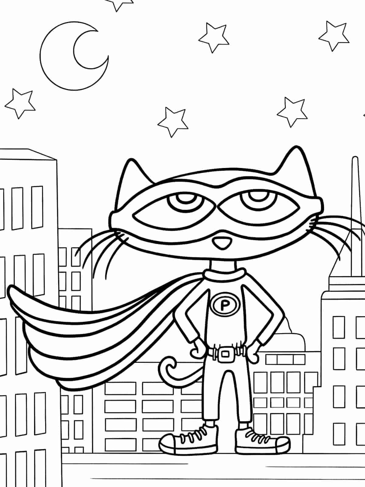 Pete The Cat And The Cool Cats Superhero Coloring Pages