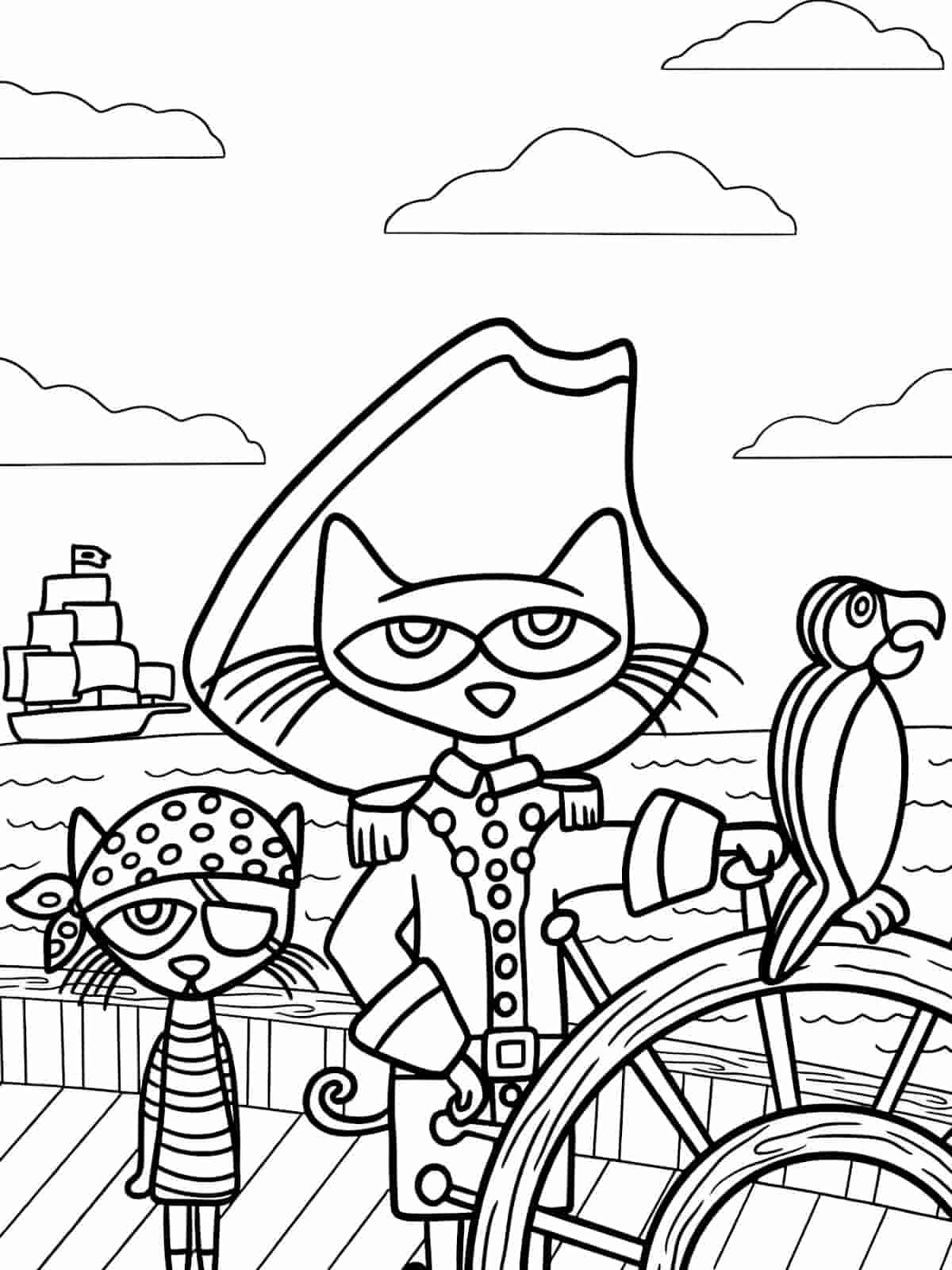 Pete The Cat Happy Pirate Coloring Pages