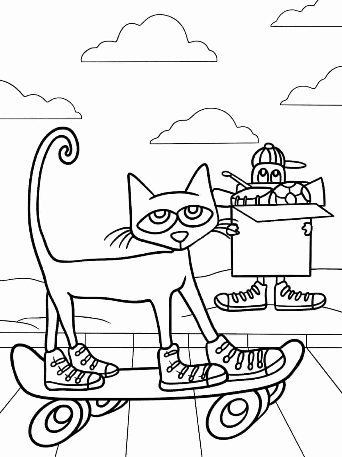 Pete The Cat Holiday Coloring Pages