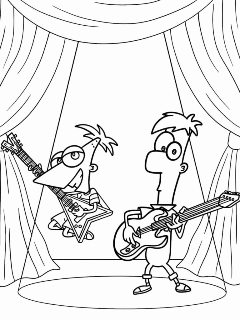 Free PDF Phineas and Ferb Coloring Pages 🎨🚀 - Coloringpagesforkids.net