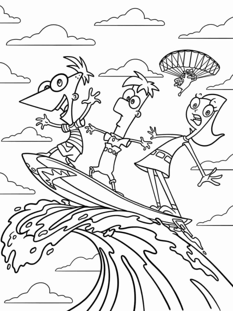 Free PDF Phineas and Ferb Coloring Pages 🎨🚀 - Coloringpagesforkids.net