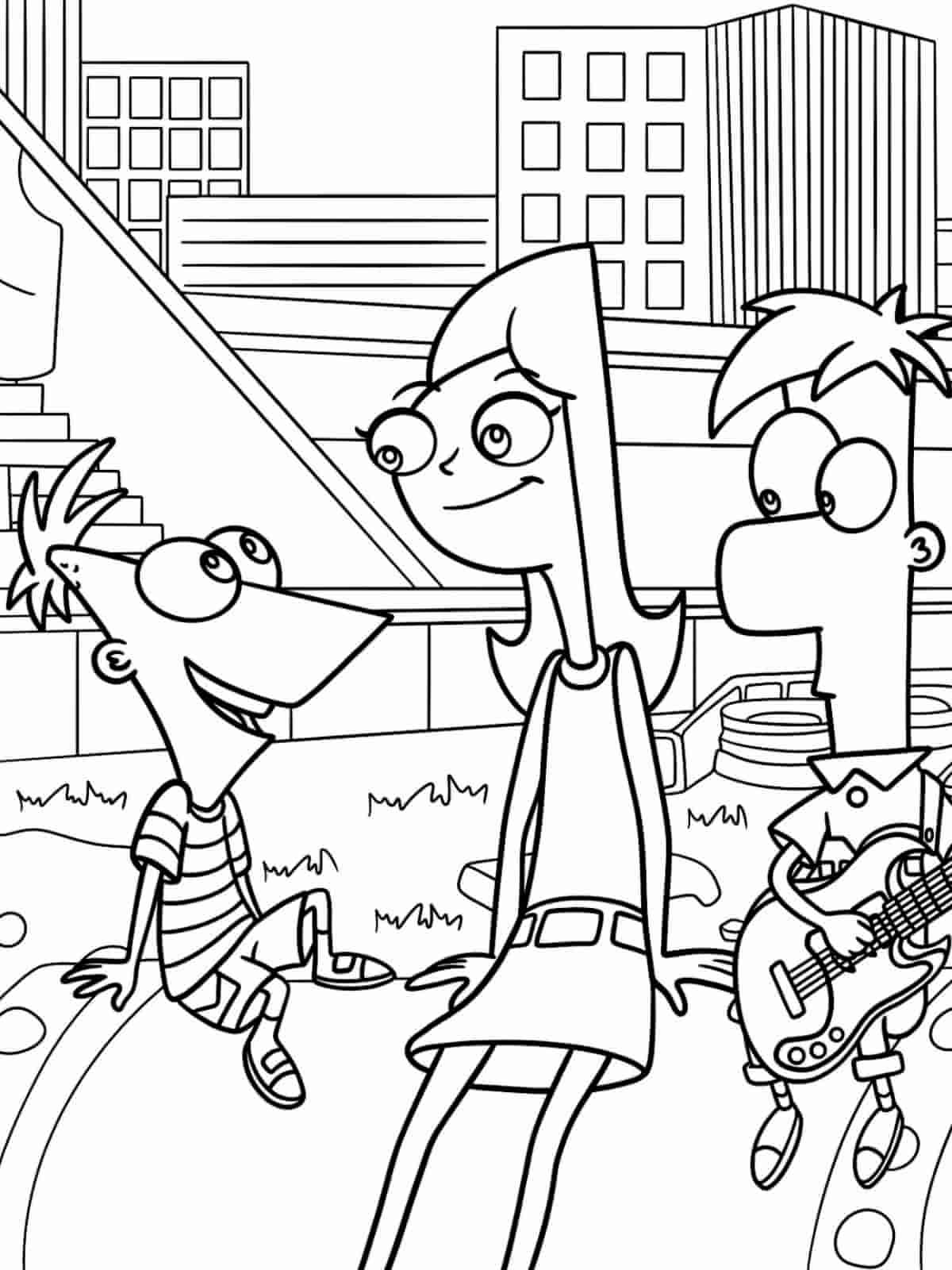 Phineas And Ferb Friends Coloring Pages