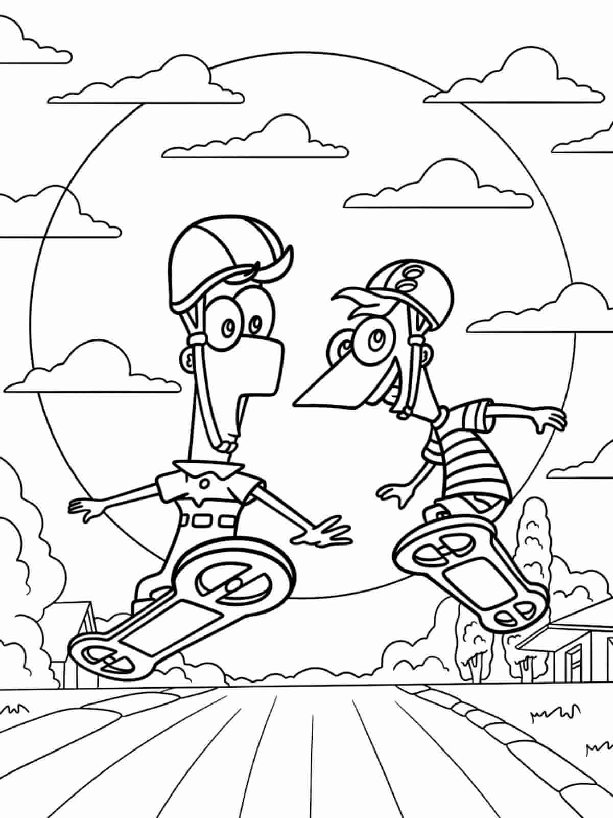 Phineas And Ferb Space Adventure Coloring Pages