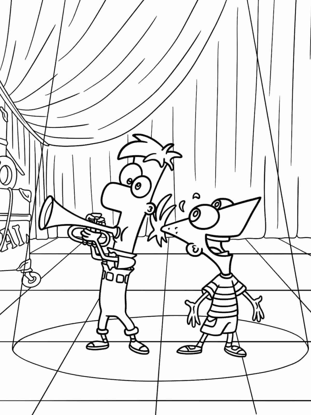 Phineas And Ferb With Candace Coloring Pages