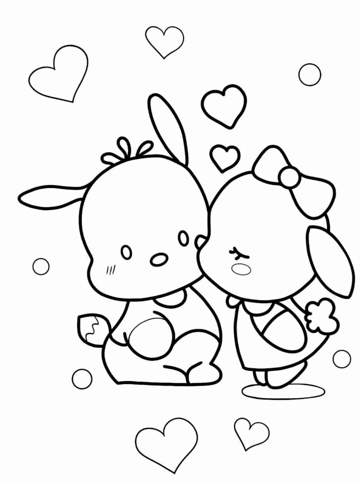 Pochacco And Balloons Coloring Pages