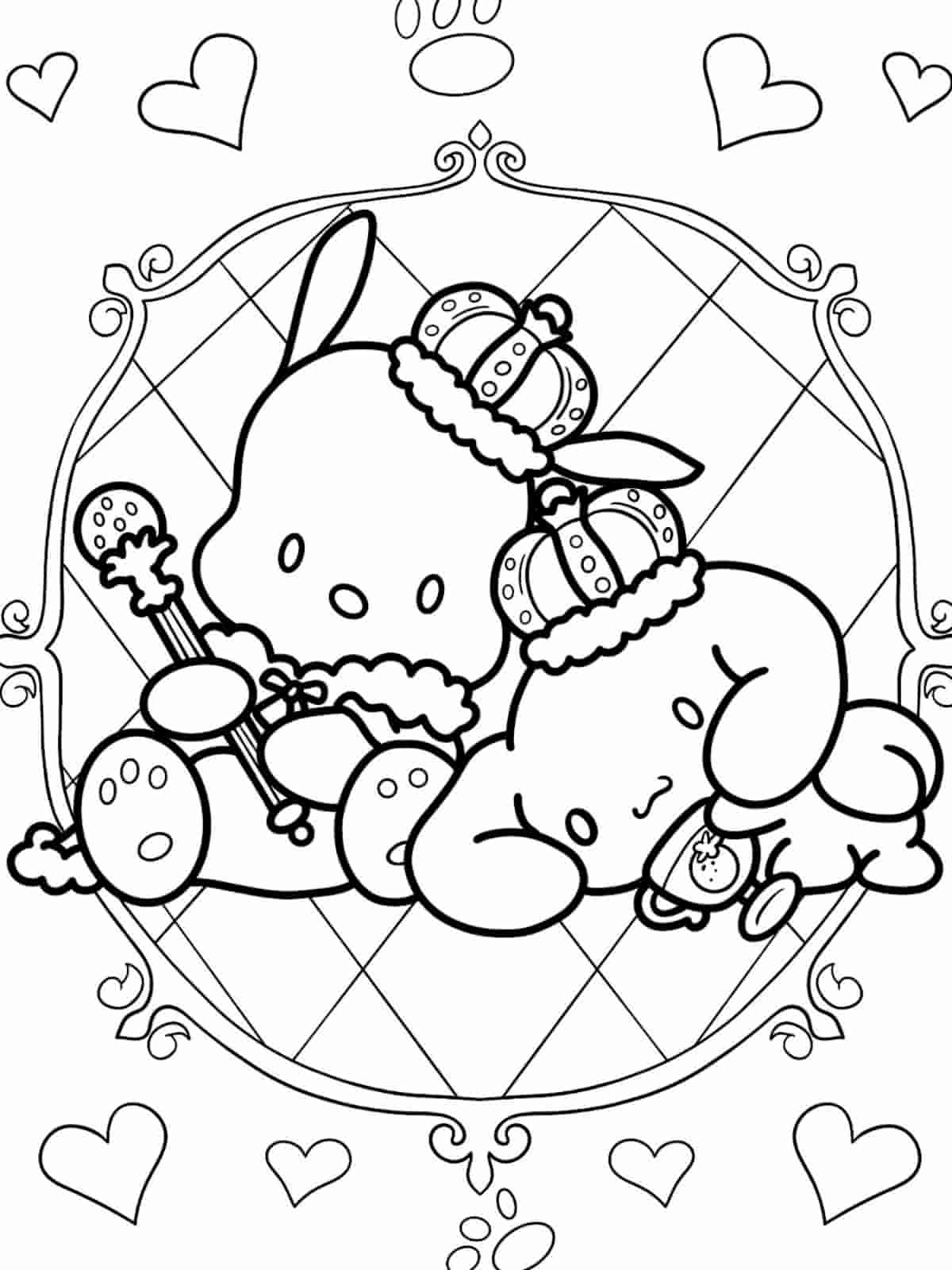 Pochacco And Rabbit Friend Coloring Pages