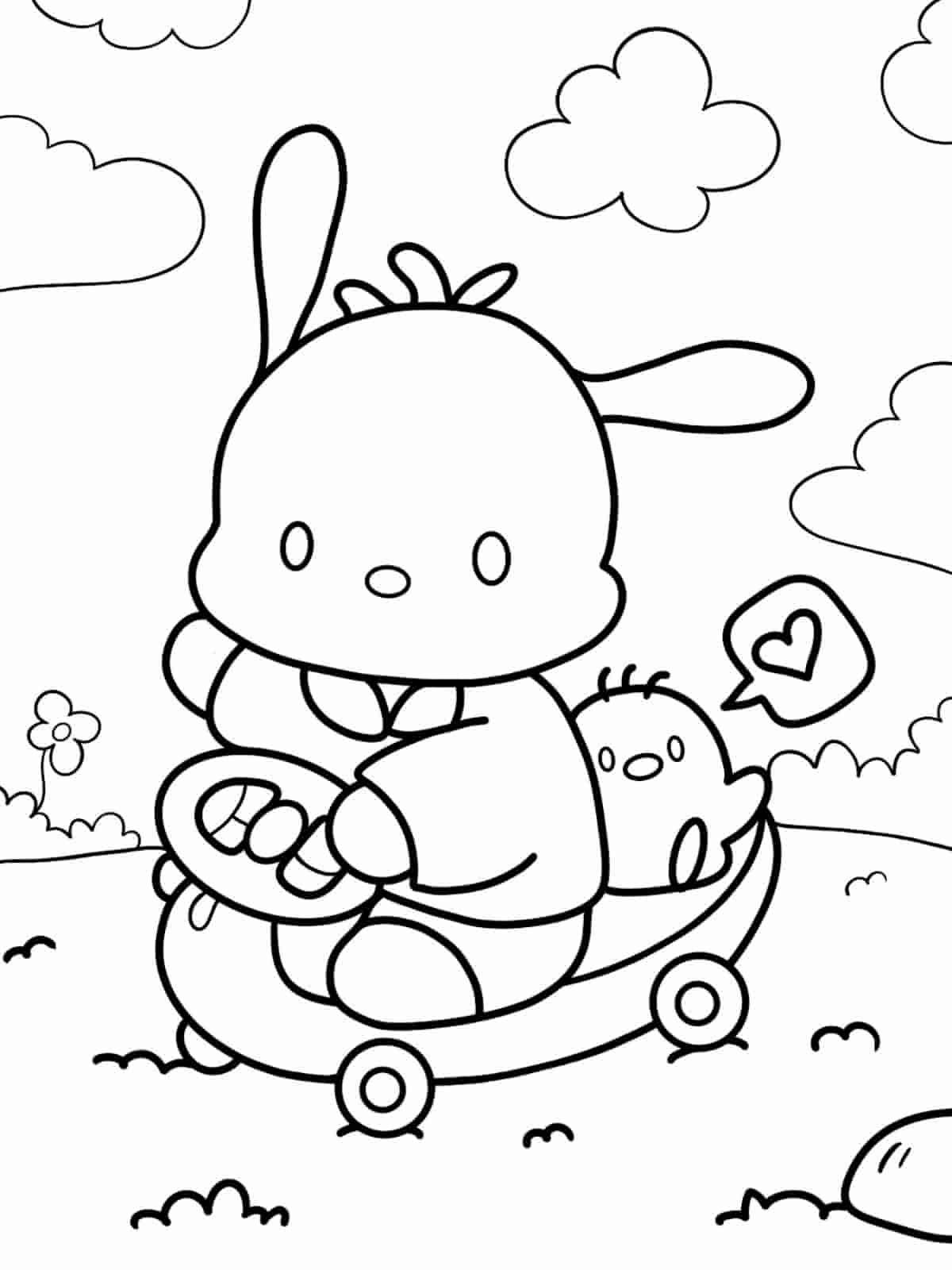 Pochacco And Stars Coloring Pages