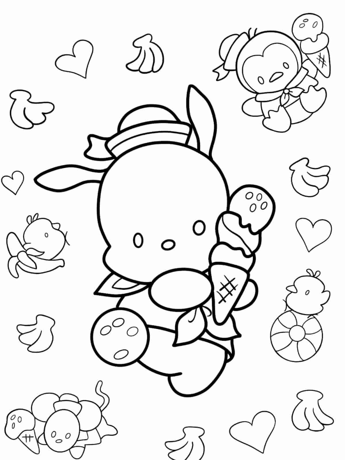 Pochacco Birthday Coloring Pages