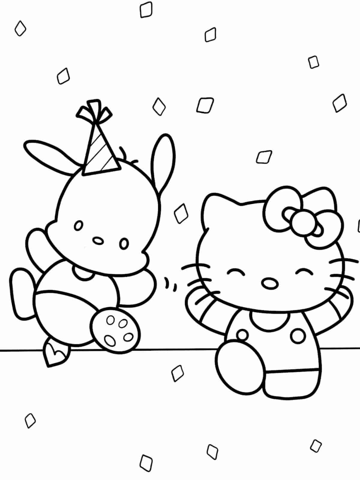 Pochacco Holding Gift Coloring Pages