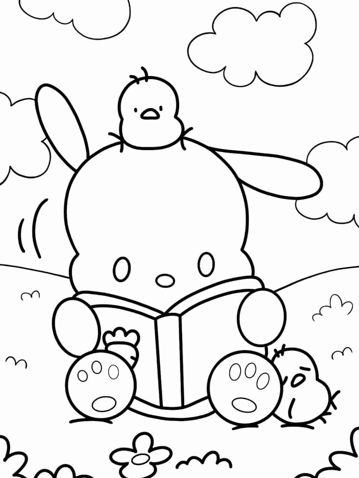 Pochacco In Raincoat Coloring Pages