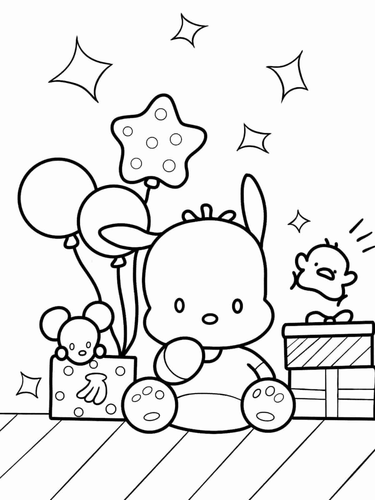 Pochacco In Summer Coloring Pages