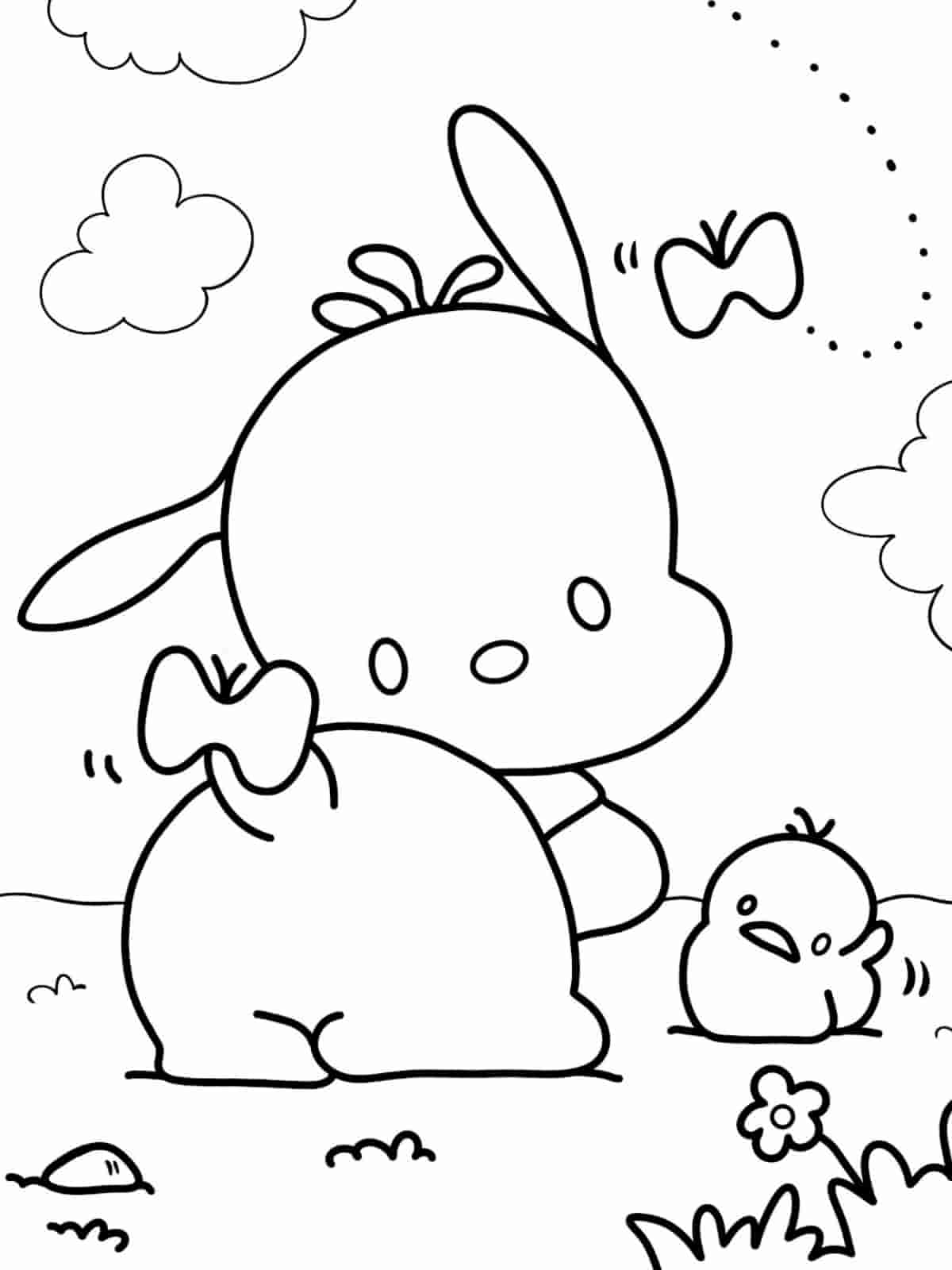 Pochacco With Bow Tie Coloring Pages