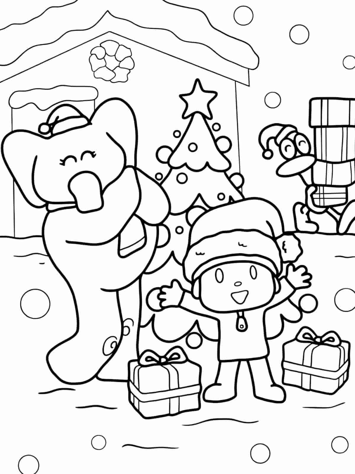 Pocoyo And Elly Coloring Pages