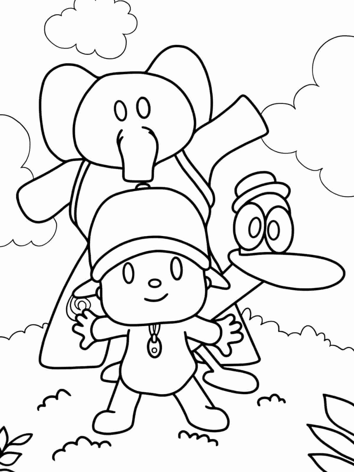 Pocoyo Coloring Pages Animals