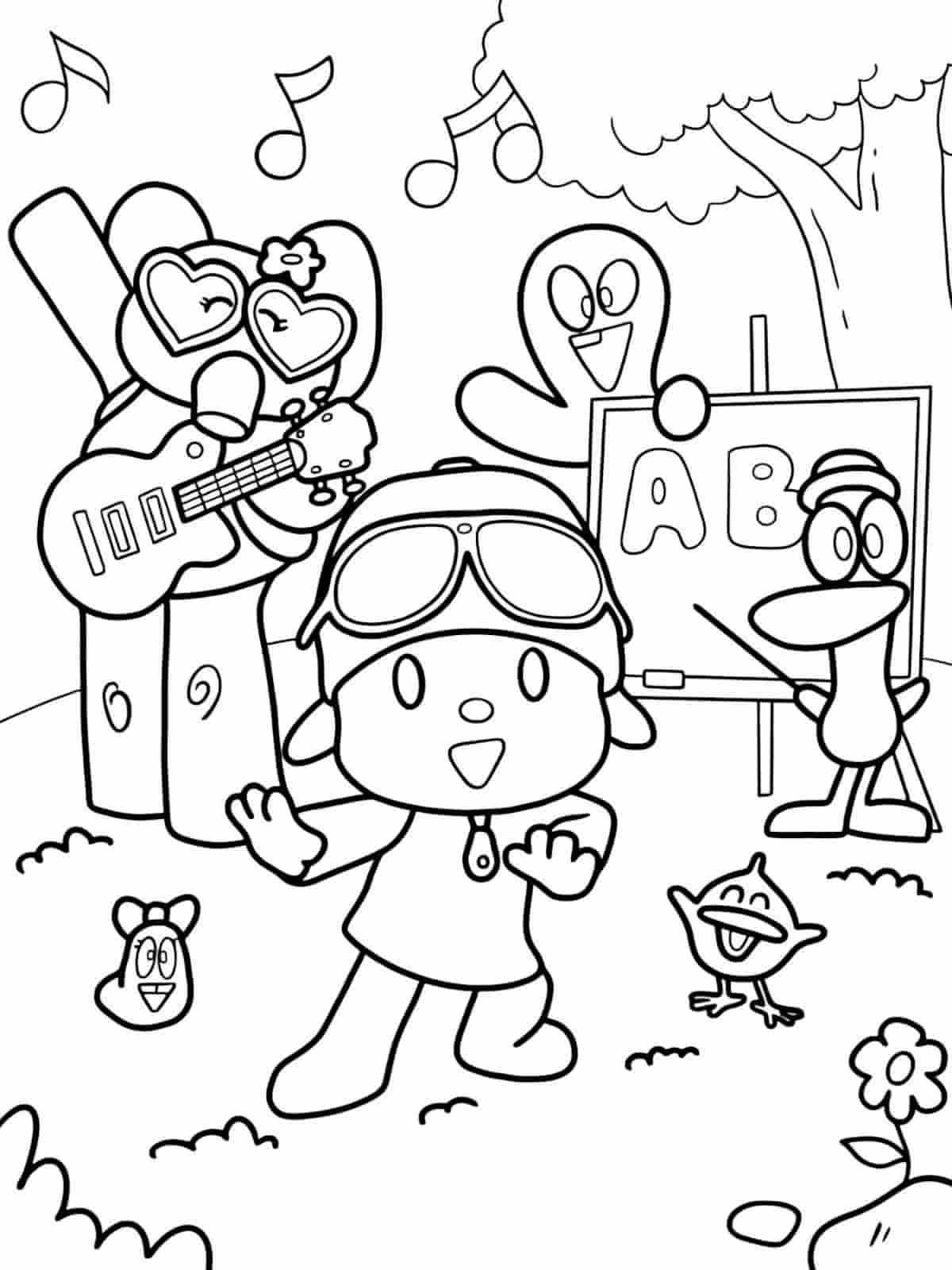 Pocoyo Coloring Pages With Background