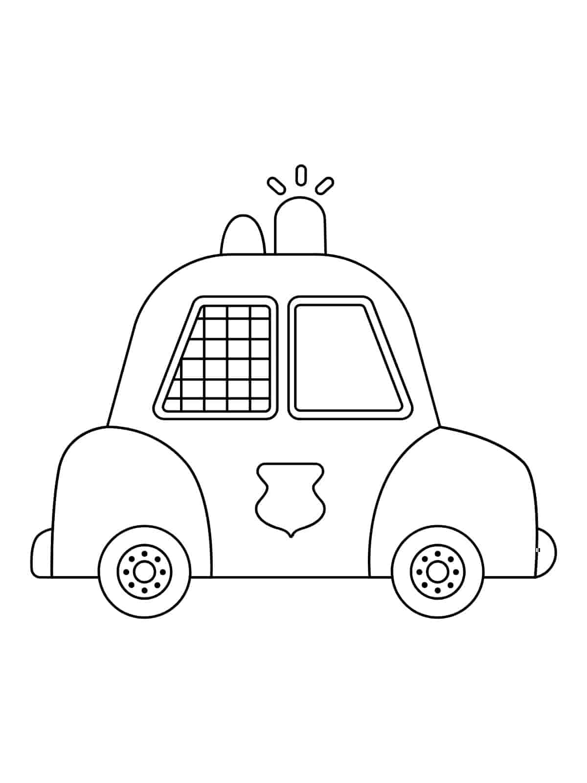 Police Car And Officer Coloring Page