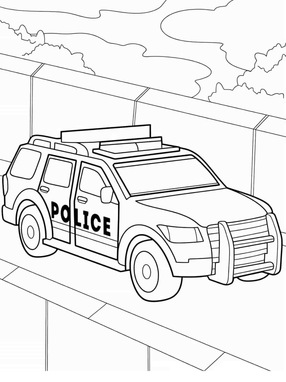 Police Car Coloring Page