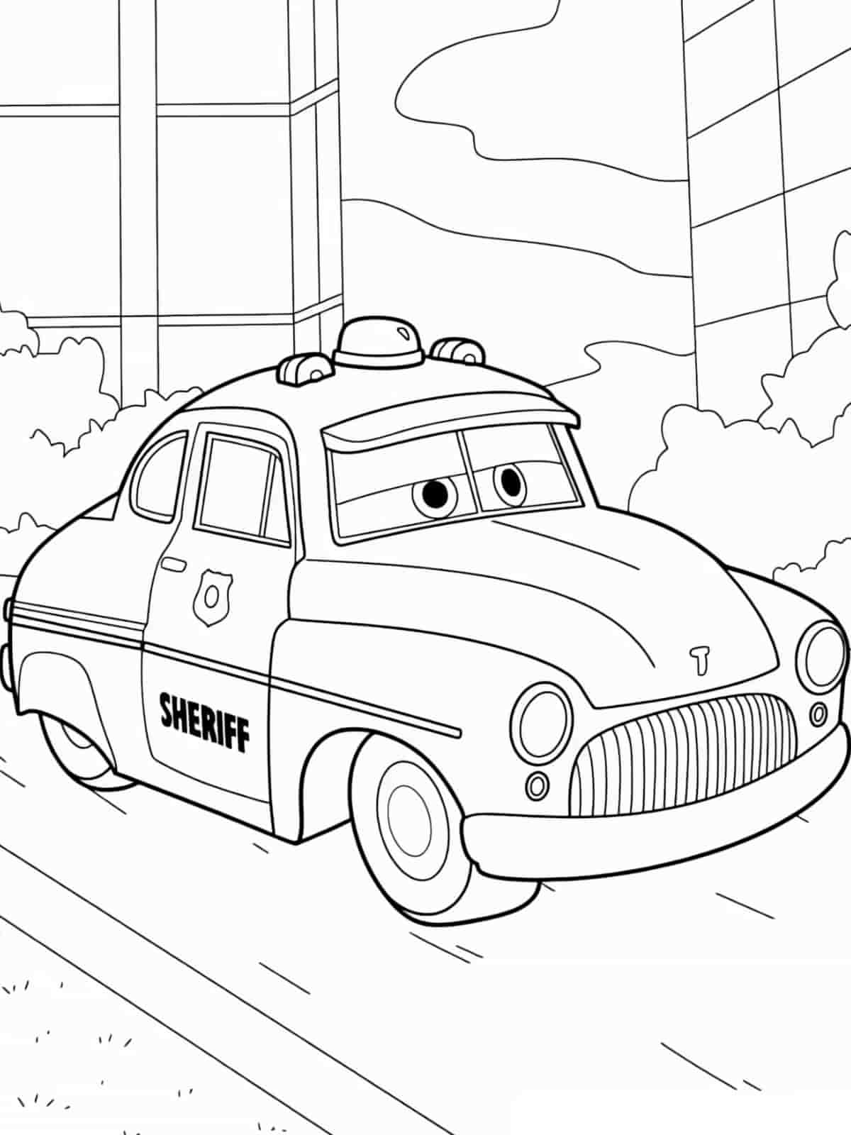 Police Car For Kids Coloring Page