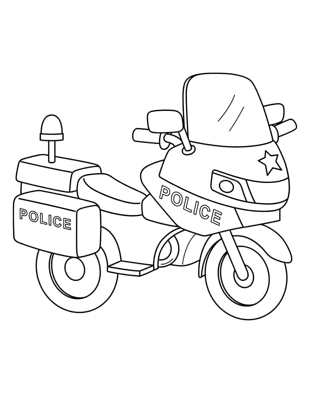 Police Car Patrol Coloring Page