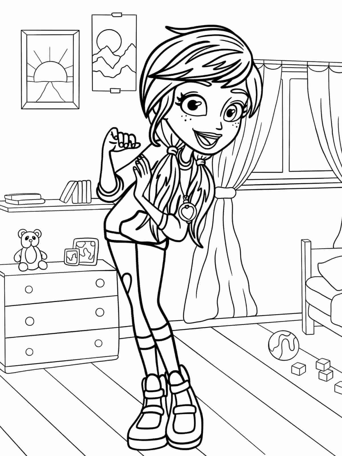 Polly Pocket With Animals Coloring Pages